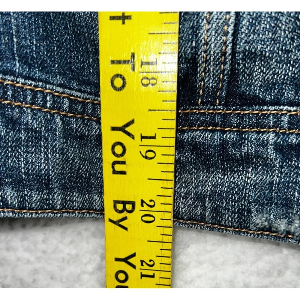 American Eagle Outfitters Distressed  Denim Jacket S/P Button Front - Picture 5 of 5